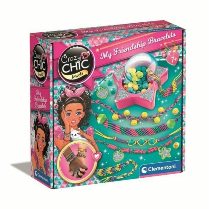Clementoni Juego de Pulseras de Amistad con Dispositivo Especial para Trenzar, Edad +7 Años, 18x18x6 cm Clementoni Juego de Pulseras de Amistad con Dispositivo Especial para Trenzar, Edad +7 Años, 18x18x6 cm
