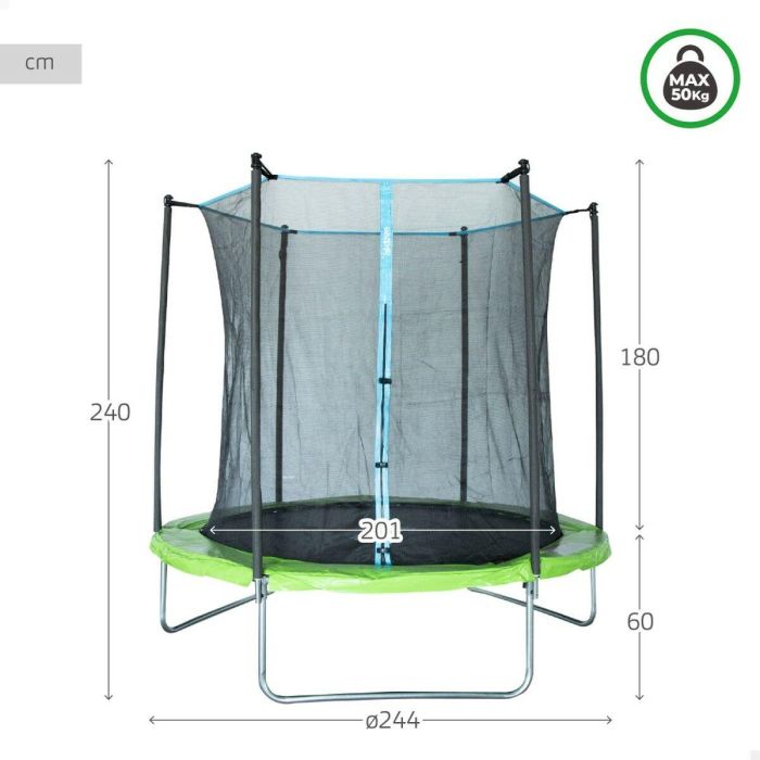 Cama Elástica Infantil con Red de Seguridad Aktive 1 Cama Elástica Infantil con Red de Seguridad Aktive 1
