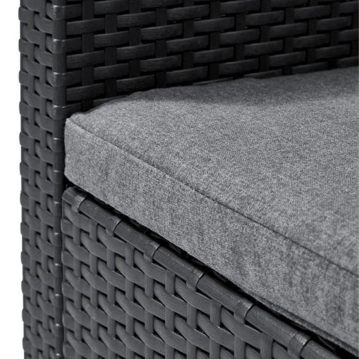 ALLIBERT by KETER Sillón SanRemo imitación ratán tejido gris grafito 1 ALLIBERT by KETER Sillón SanRemo imitación ratán tejido gris grafito 1