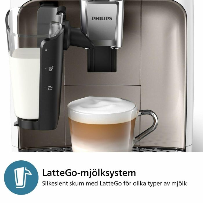 Philips EP2339/40 Serie 2300 Cafetera espresso automática con molinillo LatteGo Blanco Cromo 2