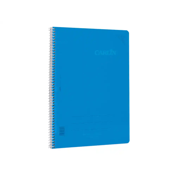 Carlin Cuaderno Espiral A4 Tapa Plástico 80 Hojas 90gr Cuadro 4mm con Margen Color Azul 3 Carlin Cuaderno Espiral A4 Tapa Plástico 80 Hojas 90gr Cuadro 4mm con Margen Color Azul 3