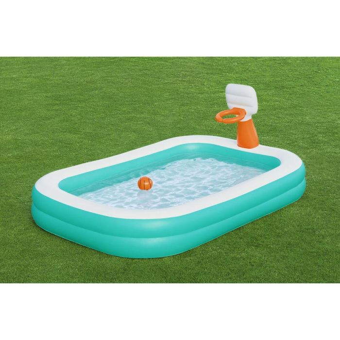 Bestway Piscina Hinchable Infantil Juego Basket 251x168x102 cm +3 Años Jardin 54445 1