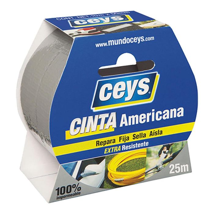 Ceys Cinta americana plata rollo 25m x 50mm 507603