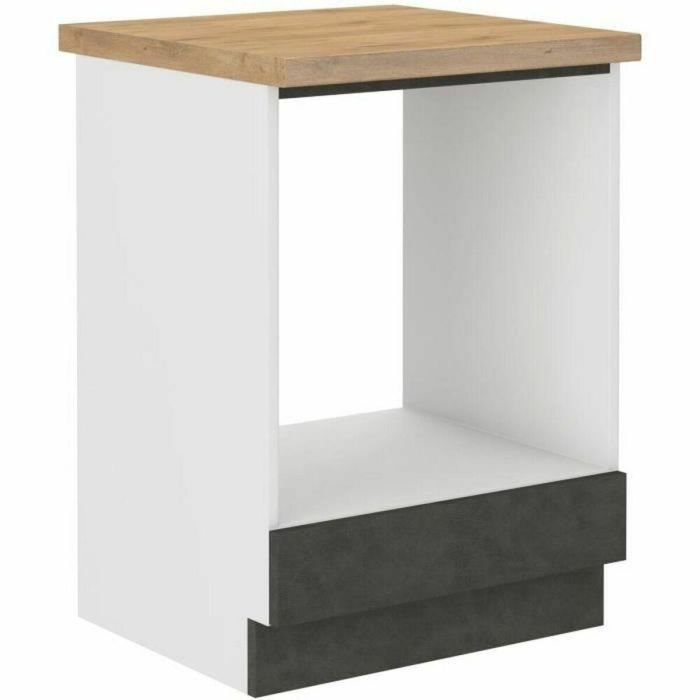 Mueble bajo para horno empotrado con encimera - Gris mate - L 60 x P 51,6 x H 85 cm - LASSEN Mueble bajo para horno empotrado con encimera - Gris mate - L 60 x P 51,6 x H 85 cm - LASSEN