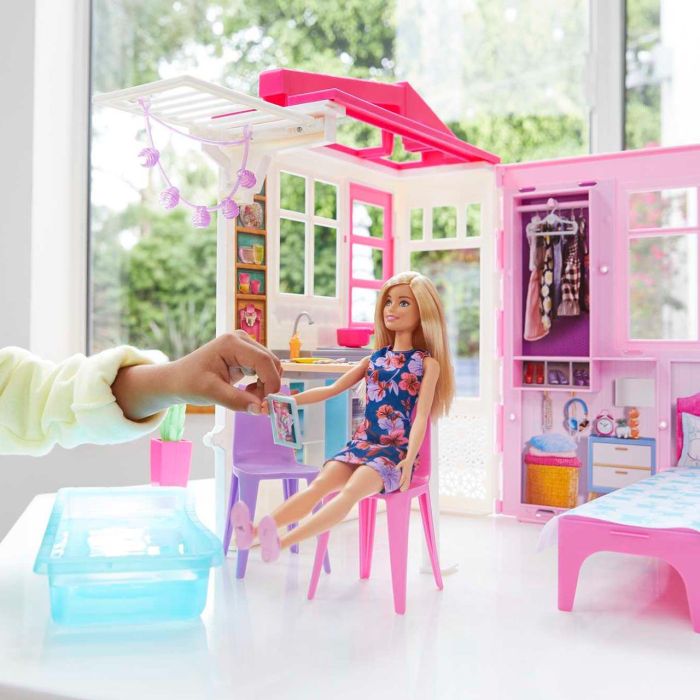 Barbie Muñeca Casa Muebles Accesorios GWY84 Mattel Casa Portátil Desplegable 4 Barbie Muñeca Casa Muebles Accesorios GWY84 Mattel Casa Portátil Desplegable 4