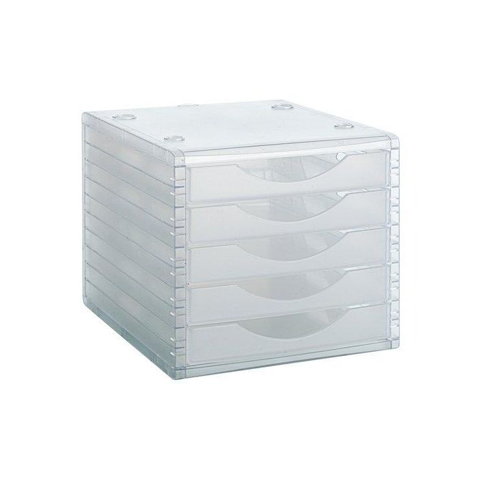 Archivo 2000 Módulo Archivotec 5 Cajones para Din A4, Fólió y Subcarpeta 340x270x260 mm Cristal Traslúcido