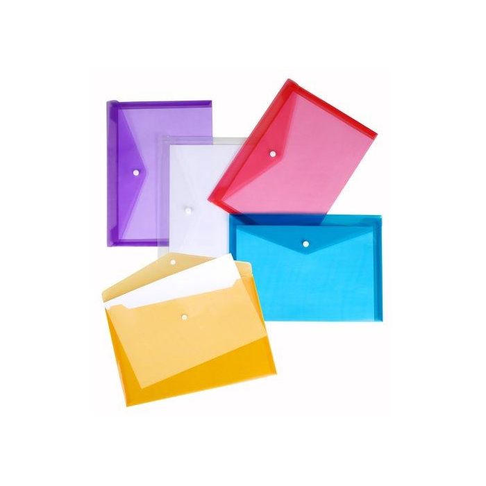 Dosier Sobre Carchivo Pp Velcro 225X125Mm (Recibos) Transl.5 Colores (Set de 10)