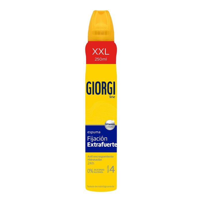 Giorgi Line nº4 Espuma Fijadora Fijación Extrafuerte 250ml para Cabello Control Encrespamiento, Hidratación y Brillo, Sin Alcohol Ni Siliconas 0 Giorgi Line nº4 Espuma Fijadora Fijación Extrafuerte 250ml para Cabello Control Encrespamiento, Hidratación y Brillo, Sin Alcohol Ni Siliconas 0
