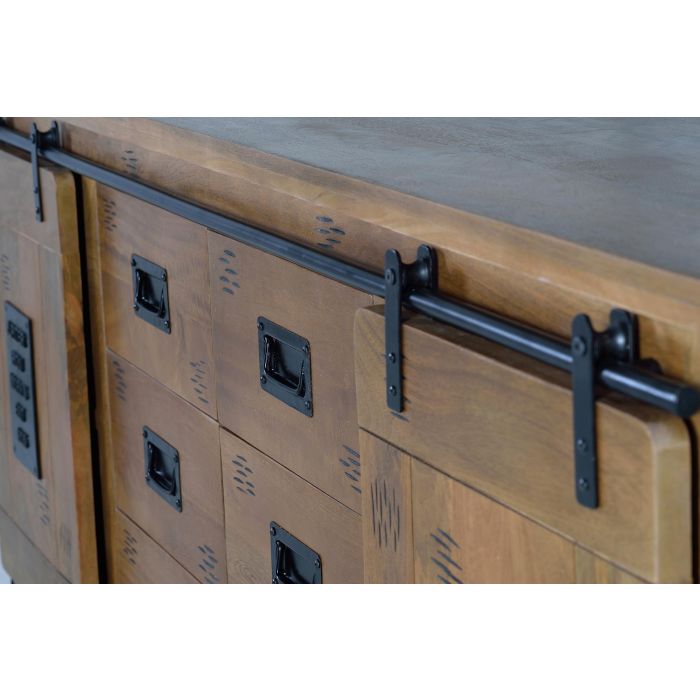 Giner y Colomer Aparador de Madera de Mango y Metal, 80 x 190 x 45 cm, Industrial, Natural 6