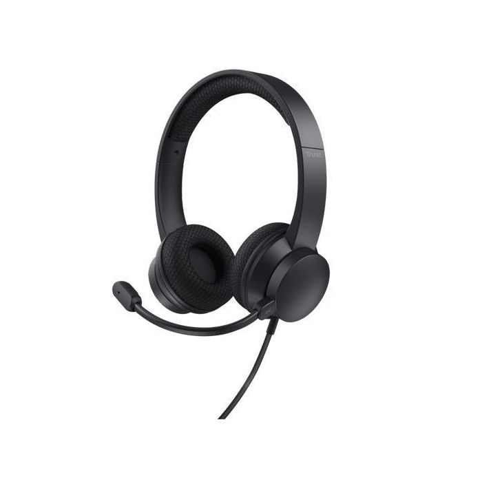 Trust Auriculares HS-201 Estéreo USB con Micrófono Flexible Ajustable Negro Trust Auriculares HS-201 Estéreo USB con Micrófono Flexible Ajustable Negro
