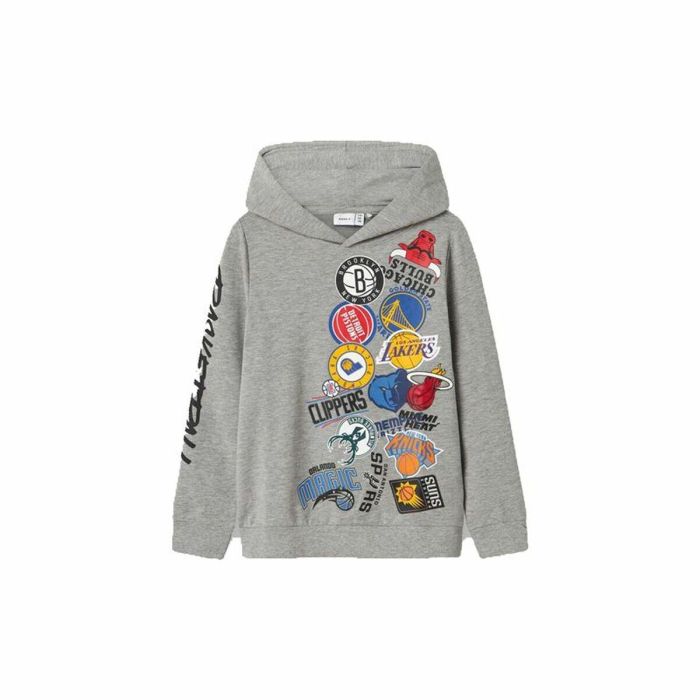 Sudadera con Capucha Niño Name It mjusty Nba Wh Unb Ous Gris 0 Sudadera con Capucha Niño Name It mjusty Nba Wh Unb Ous Gris 0