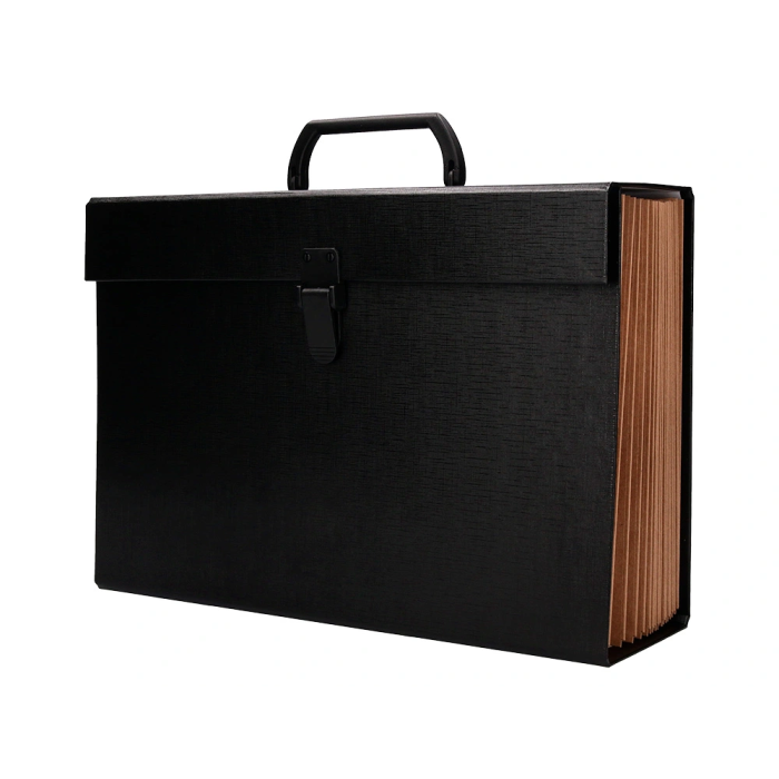 Liderpapel Maletín con fuelle y asa, cartón forrado, 19 departamentos, 255x390x120 mm, colores surtidos 3 Liderpapel Maletín con fuelle y asa, cartón forrado, 19 departamentos, 255x390x120 mm, colores surtidos 3