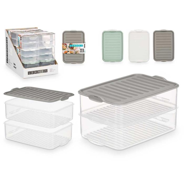 Tupper Leknes 2 Niveles 1.6L, 23x11.5x15.5 cm, Varios Colores (12 Unidades) Tupper Leknes 2 Niveles 1.6L, 23x11.5x15.5 cm, Varios Colores (12 Unidades)
