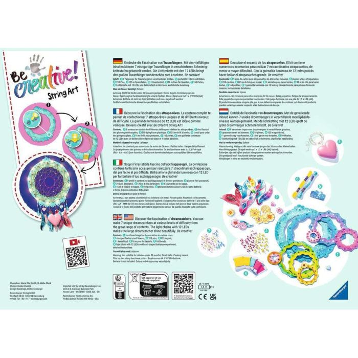 Ravensburger 4005556182350 - String Art Dreamcatchers - Kit de Arte para niños de 8 años+ 2 Ravensburger 4005556182350 - String Art Dreamcatchers - Kit de Arte para niños de 8 años+ 2
