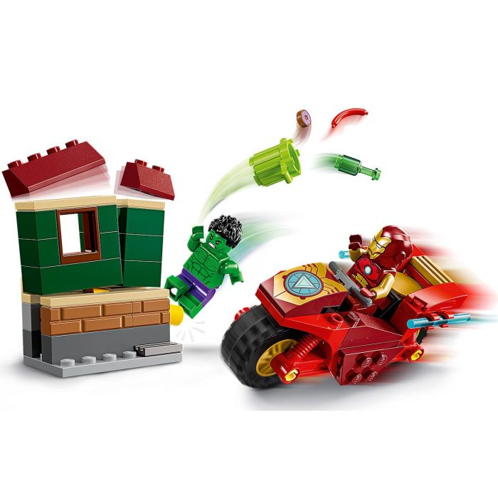 Iron Man Con Moto Y Hulk Lego Marvel 76287 Lego 2