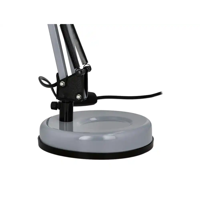 Q-connect Lámpara de Escritorio Polaris Metálica con Interruptor, Brazo Doble y 3 Articulaciones, Color Plata 3