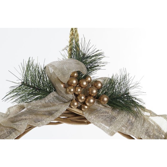 DKD Home Decor Nacimiento Navidad Corona Alpina Poliester Blanco Dorado 49x5x49 cm 2 DKD Home Decor Nacimiento Navidad Corona Alpina Poliester Blanco Dorado 49x5x49 cm 2