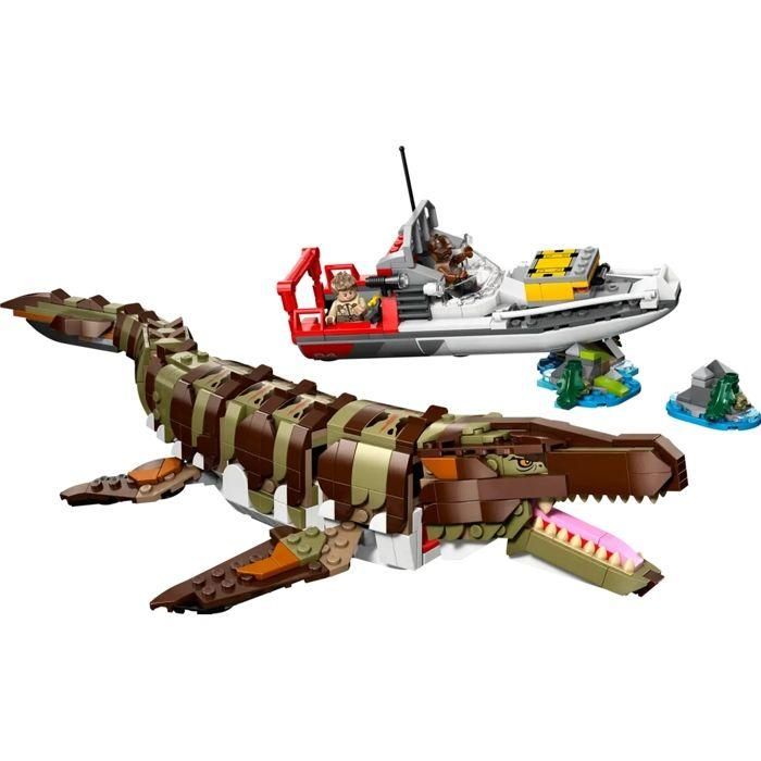 LEGO 76974 Juguete de Construcción Barco de la Misión Mosasaurio - 858 piezas 1
