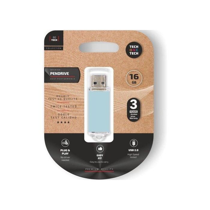 Memoria Usb 16Gb Tech-One-Tech Basic 2.0 Basic Blue Sky (Incluye Canon Lpi De 0.24 )