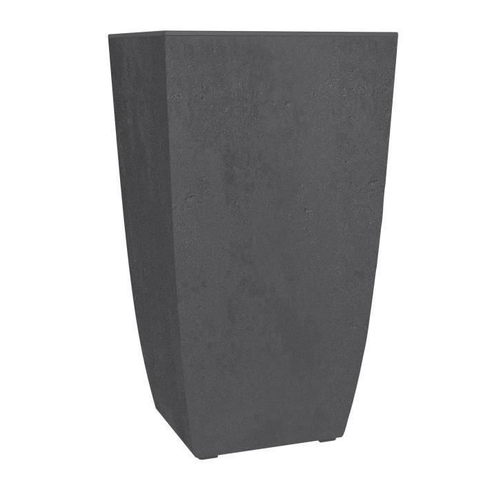 EDA EDA3086960273415 Jardinera Diva Basalt Gris antracita Cuadrada alta 42 L, 43,5x43,5xH.78,2cm, con caja interior extraíble