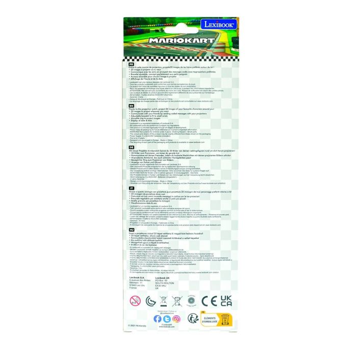 Lexibook Dmw050Ni Reloj Digital Mario Kart con Proyector de Imágenes, Mensajes y Pulsera Ajustable para Niños +3 Años 4