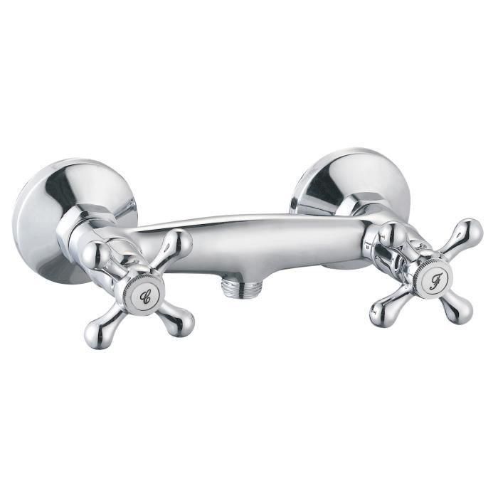 Rousseau Grifo Mezclador Ducha Beverley Mecánico Retro con Cabeza de Cerámica y Cuerpo de Latón 150mm Rousseau Grifo Mezclador Ducha Beverley Mecánico Retro con Cabeza de Cerámica y Cuerpo de Latón 150mm