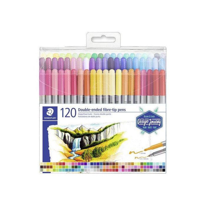 Rotulador Fibra Staedtler 3200 Design Journey Doble Punta Estuche De 120