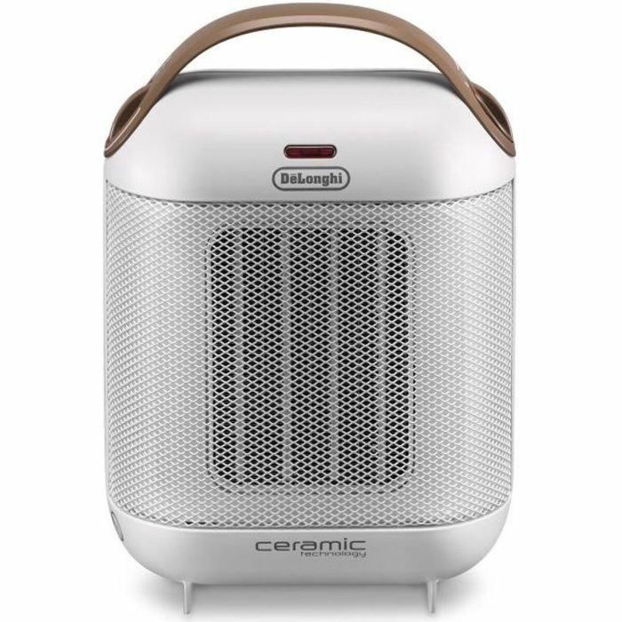 De'Longhi HFX30C18 Calentador Ventilador Cerámico Móvil 1800W, Termostato Ajustable, Ventilación Verano y Seguridad Antivuelco Blanco Marfil De'Longhi HFX30C18 Calentador Ventilador Cerámico Móvil 1800W, Termostato Ajustable, Ventilación Verano y Seguridad Antivuelco Blanco Marfil