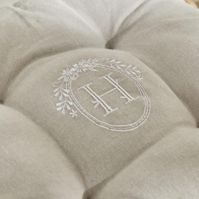 Today TOD1700240738217 Asiento Acolchado CHARME de Chambray con Bordado Petite Berenice 40x40 cm 1