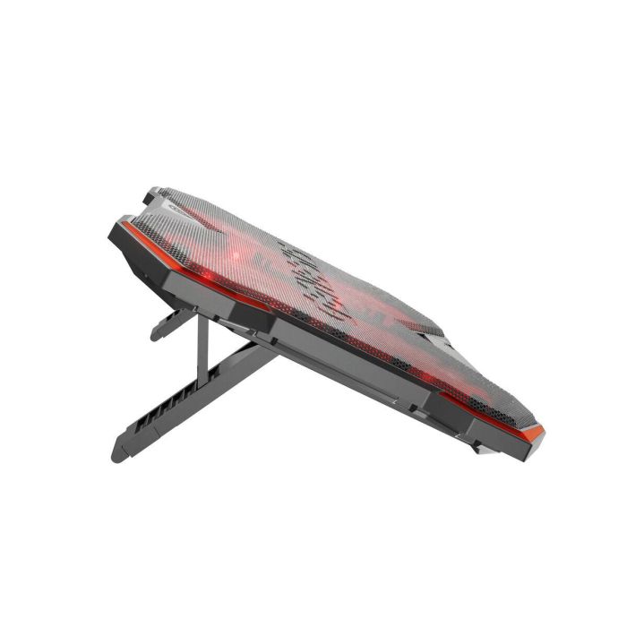 GENESIS Oxid 260 Base Refrigeradora para portátiles hasta 17.3" con 4 ventiladores, 8 Ángulos Ajustables, Gaming Negro/Rojo 4
