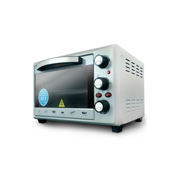 Grunkel Horno Eléctrico de Sobremesa HR-28SILVER, 28 Litros, 1600W, con Convección, 3 Modos de Cocción, Luz Interior, Temporizador 60 min, 230°C, Color Plata