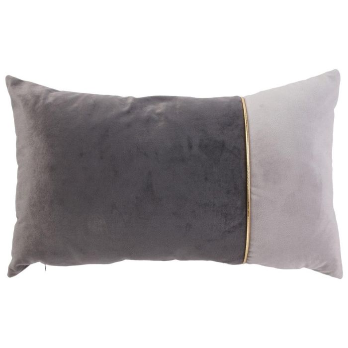Home Deco Factory Cojín Bicolor 30x50 cm Rosa Gris con Ribete Dorado Desenfundable 3