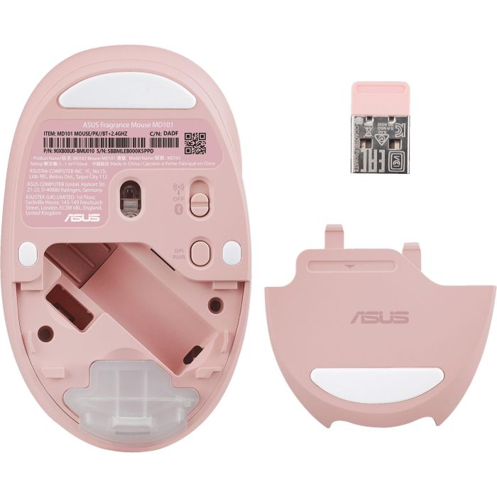 ASUS Ratón Inalámbrico MD101 Óptico RF Wireless + Bluetooth 2400 DPI Rosa 3