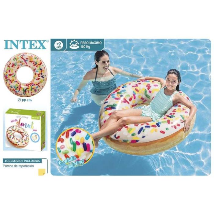 Flotador rueda donut blanco caramelos 99x25 cm (+ 9 años) - modelos surtidos 10 Flotador rueda donut blanco caramelos 99x25 cm (+ 9 años) - modelos surtidos 10