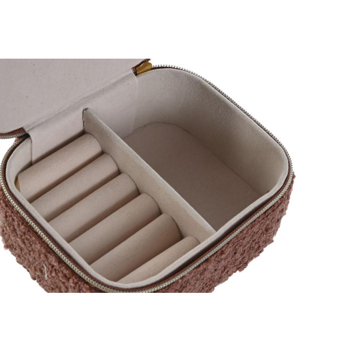 DKD Home Decor Joyero Libelula Glam Boucle Poliester Burdeos Dorado 9 x 6.5 x 11 cm (4 Unidades) 1