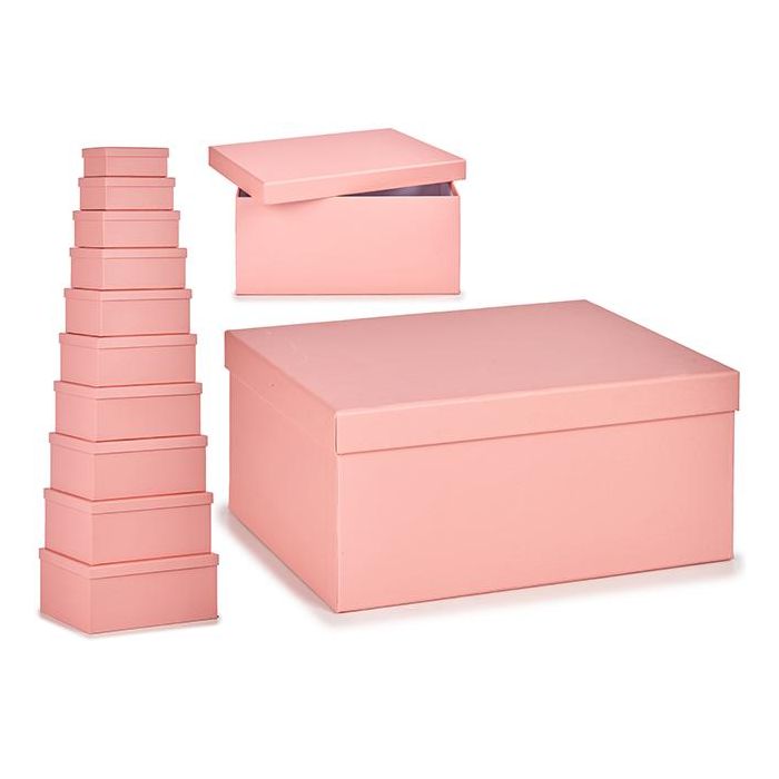 Set 10 Cajas de Cartón Rosa Pastel Pincello 37.5x29x17 cm (2 Unidades) Set 10 Cajas de Cartón Rosa Pastel Pincello 37.5x29x17 cm (2 Unidades)