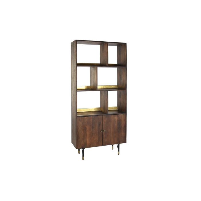 Estanteria Moderno DKD Home Decor Marron Oscuro Dorado 35 x 200 x 90 cm