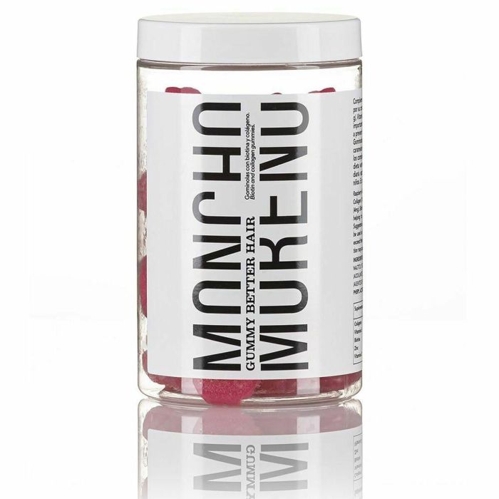 Moncho Moreno GUMMY BETTER hair Gominolas Anticaída y Crecimiento Cabello con Biotina, Colágeno, Vitaminas, Zinc Sabor Frambuesa Sin Azúcar 270g