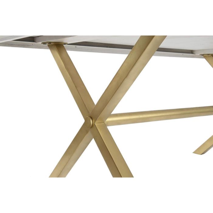 Mesa Comedor Moderno DKD Home Decor Blanco Dorado 90 x 76 x 180 cm 1