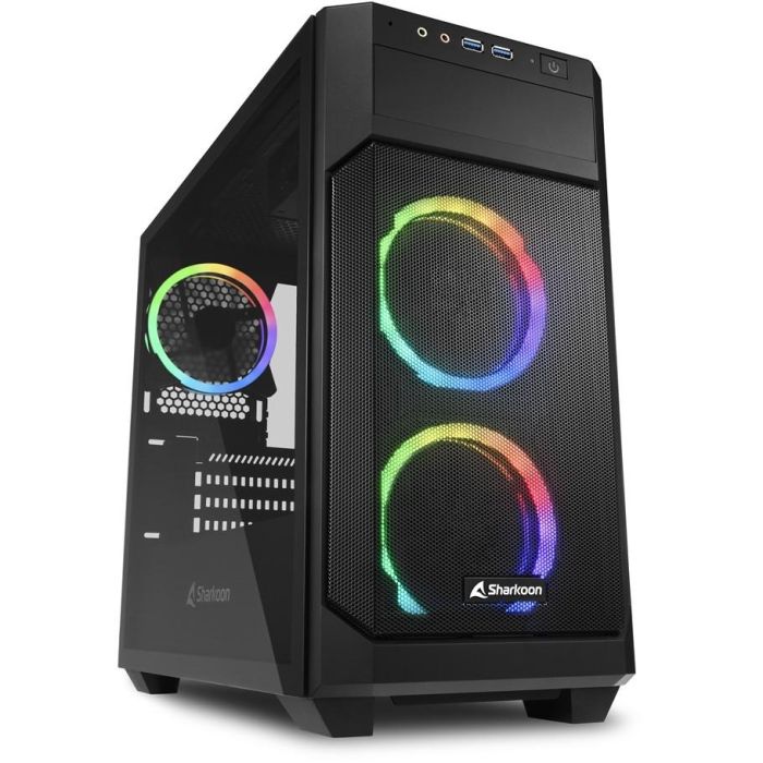 Sharkoon V1000 RGB Micro Torre Negra con 3 Ventiladores LED RGB 120mm Preinstalados, Caja PC Micro-ATX, GPU 40cm 0 Sharkoon V1000 RGB Micro Torre Negra con 3 Ventiladores LED RGB 120mm Preinstalados, Caja PC Micro-ATX, GPU 40cm 0