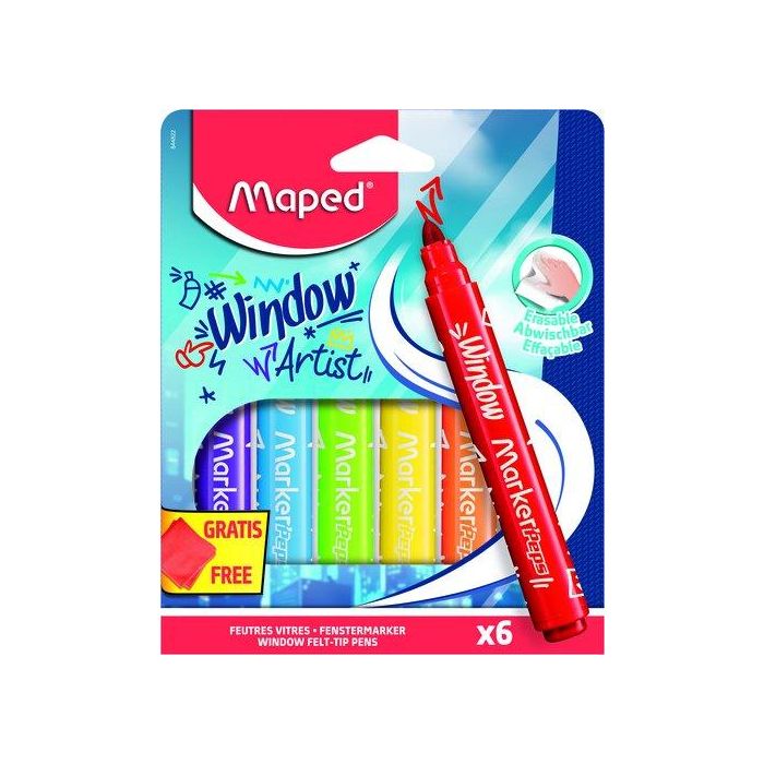 Marcador Maped Colorpeps Para Cristal Estuche De 6