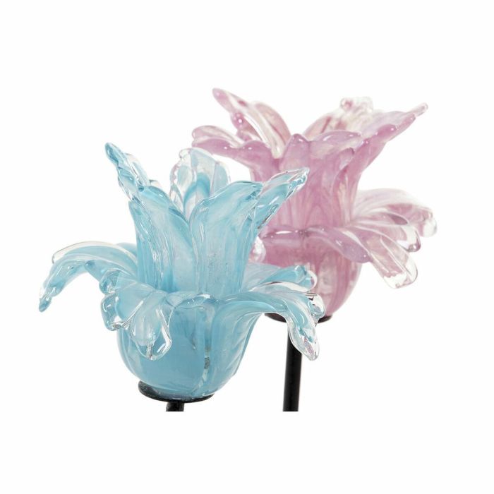 Portavela DKD Home Decor Rosa Azul 12 x 24 x 12 cm (2 Unidades) 2 Portavela DKD Home Decor Rosa Azul 12 x 24 x 12 cm (2 Unidades) 2
