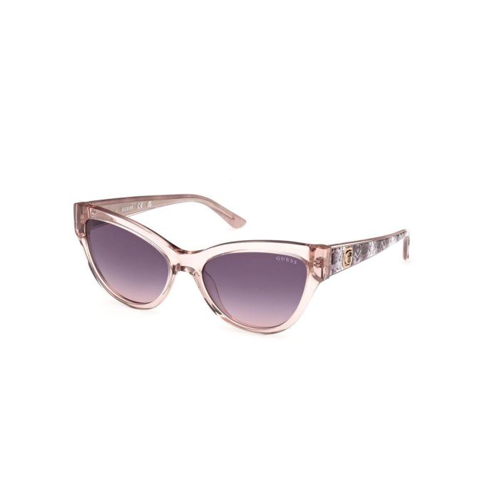 GUESS GU00112 57Z Gafas de Sol Mujer Cat-eye para Adultos Montura Beige Brillante Cristales Violeta Degradado Diámetro 56mm 3