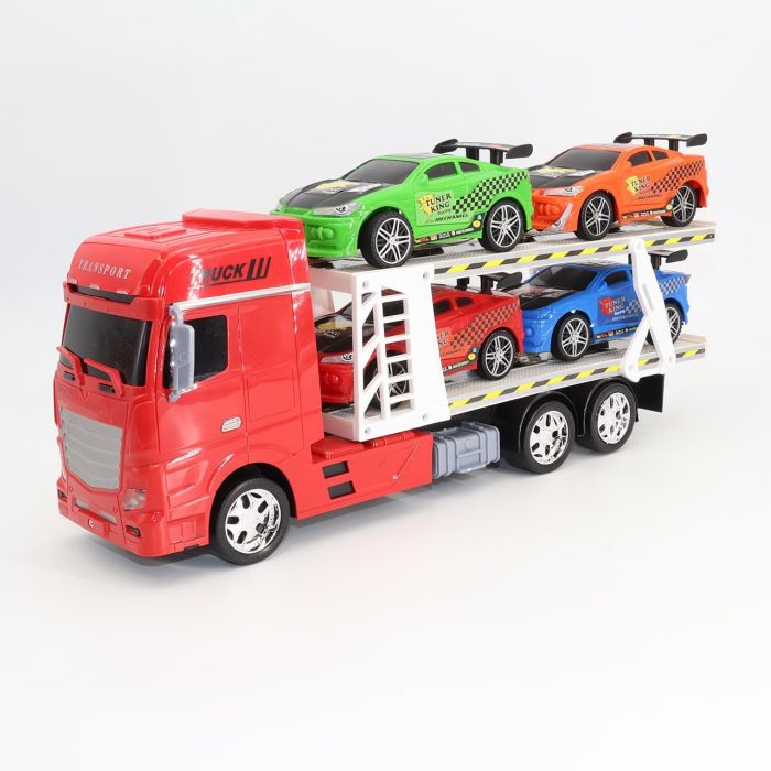 Tachan Camión de Carreras Heroes de Ciudad, Set con 4 Coches de Juguete, Vehículo Grande Escala 1:24 para Niños +3 Años 1 Tachan Camión de Carreras Heroes de Ciudad, Set con 4 Coches de Juguete, Vehículo Grande Escala 1:24 para Niños +3 Años 1