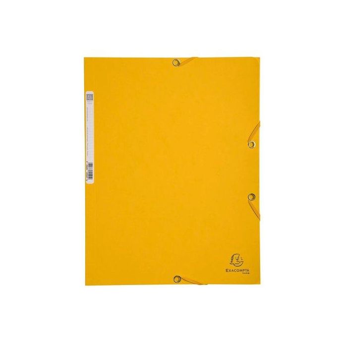 Carpeta De Gomas Y Solapas Exacompta Autentica Cartulina Lustrada A4 Con Etiqueta Amarillo