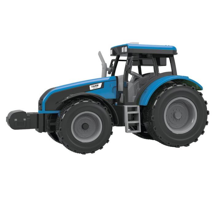 Tractor Azul Con Remolque 1:32. Friccion, Luz Y Sonido T0105 1 Tractor Azul Con Remolque 1:32. Friccion, Luz Y Sonido T0105 1