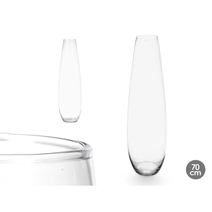 Jarrón de Cristal Transparente Giftdecor - 70 cm de Alto, Base Abombada Jarrón de Cristal Transparente Giftdecor - 70 cm de Alto, Base Abombada