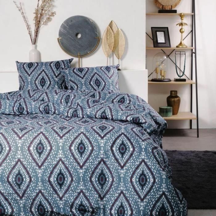 Today 120316 Juego de Cama Sunshine Algodón Estampado Azul 260x240cm con 2 Fundas de Almohada 63x63cm Lavable a 40°C