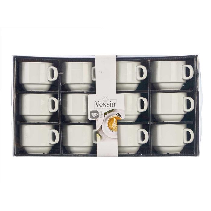 Taza Porcelana Apilable 220 Ml Vessia 10X6CM (48 Unidades) 2 Taza Porcelana Apilable 220 Ml Vessia 10X6CM (48 Unidades) 2