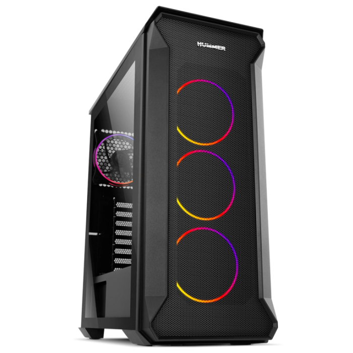 Nox NXHUMMERQUANTUM Caja PC Gaming Torre Hummer Quantum ARGB, 4 Ventiladores 120mm, Cristal Templado, USB 3.0, ATX/mATX/ITX